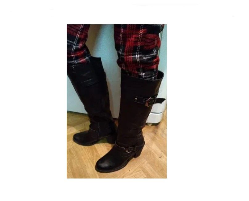 Cizme inalte cu toc comod , foarte frumoase, negre, mas. 40-41