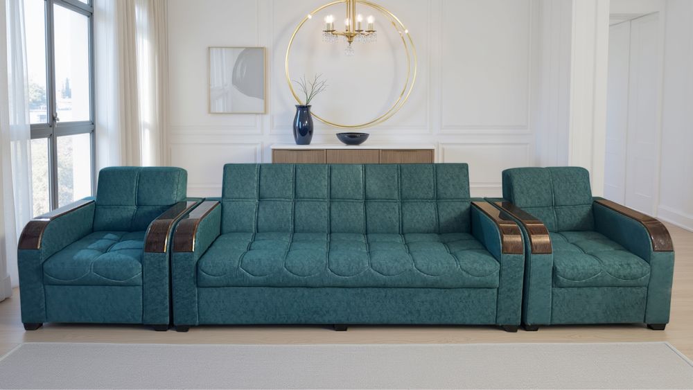 Диван «тройка» с креслами, раскладной, Divan kreslo troyka yotadigan