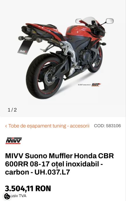Evacuare MIVV HONDA cbr 600rr 2008-2017 cu omologare