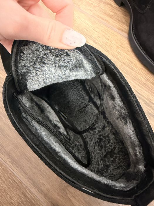 Чисто нови мъжки велурени боти с пух 42 номер 27 см стелка