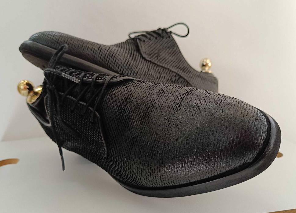Pantofi derby 40 40.5 de lux lucrati Lagerfeld piele naturala nappa