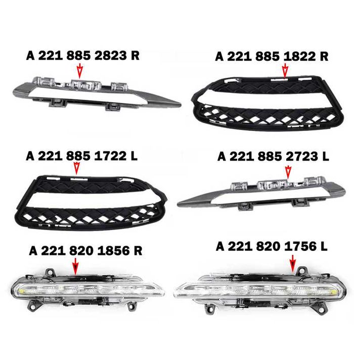 LED дневни светлини за мъгла Mercedes S-Class  Мерцедес w221 facelift