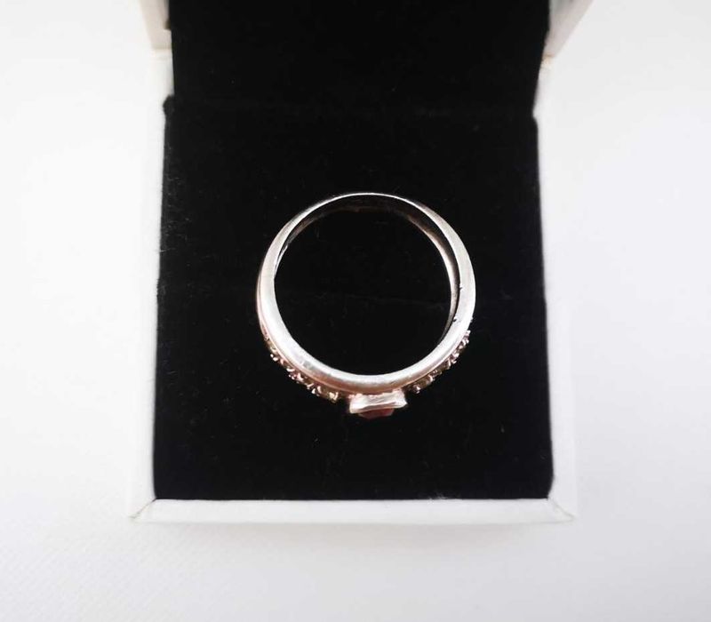 Сребърен пръстен тип халка с цирконий проба 925