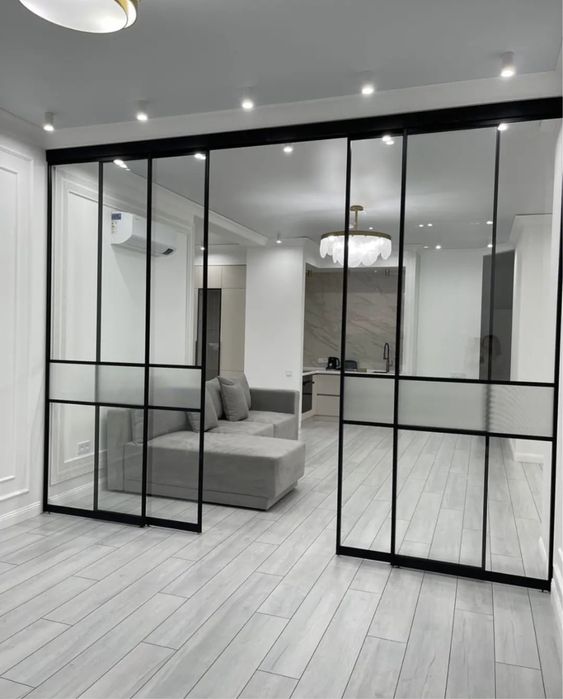 LOFT межкомнатные  перегородки ,раздвижные стеклянные двери,двери купе