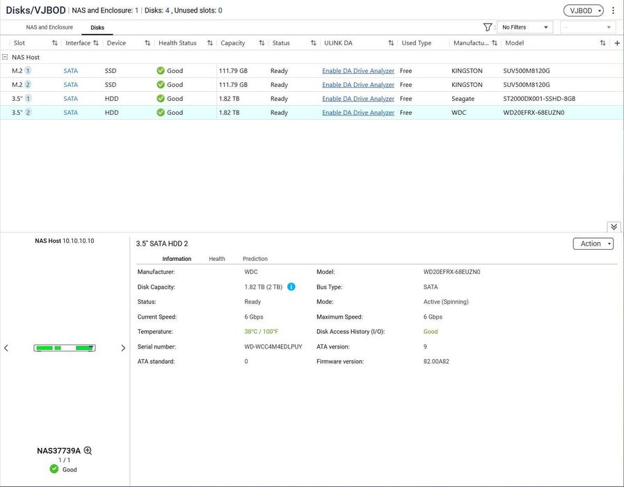 Qnap - Synology NAS HS-453DX 4 HDD / M2 SSD 10Gb/s RAM 8 GB DDR4