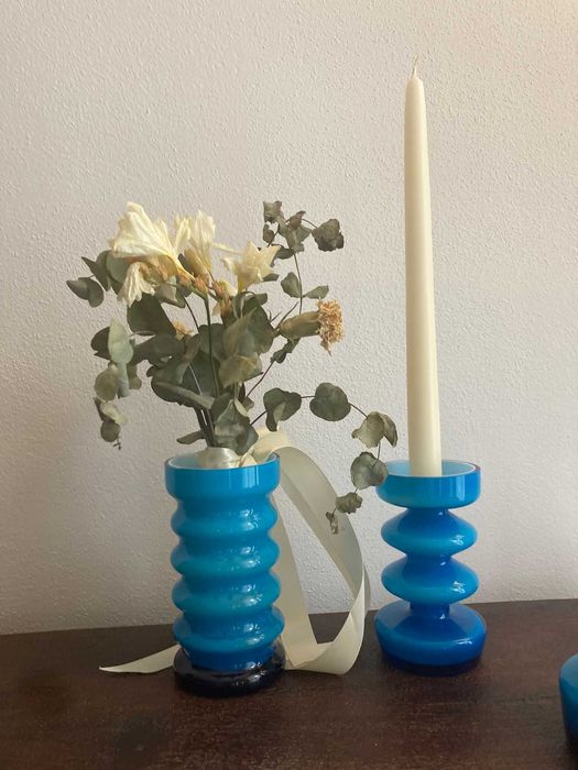Set 3 vaze rare Friedrich Kristall – design Memphis / modern scandinav, West Germany