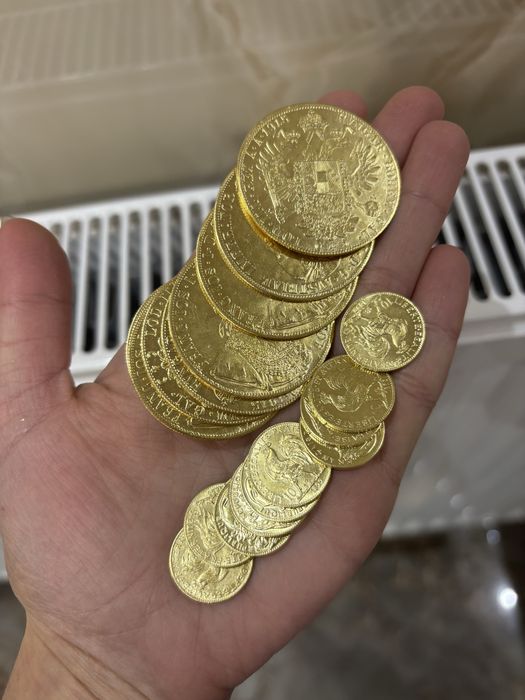 Vand monede placte cu aur de 24k Frank Iosif 4 ducat