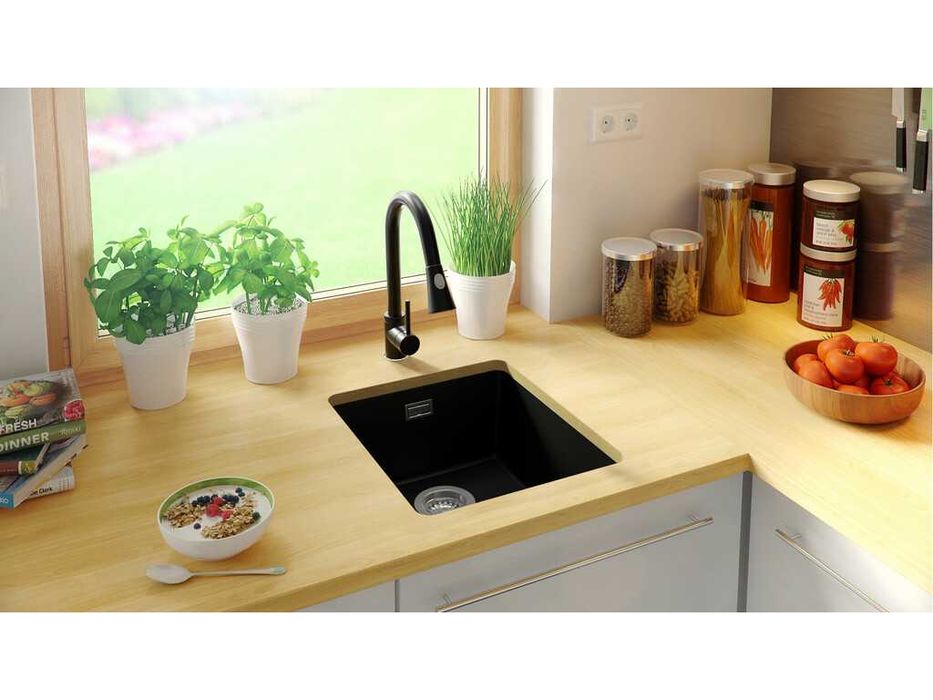 ПРОМО Кухненска Мивка от гранит за вграждане под плот Лондон 45