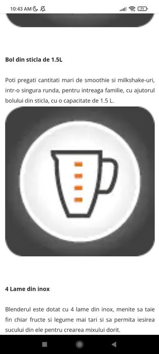 Blender mixer Heinner bol sticla OptiMix600