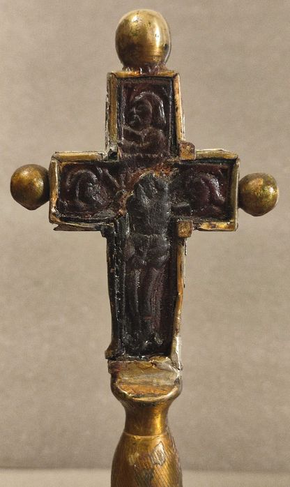 Cruce veche ‘Rastignirea si Botezul Domnului’, lemn sculptat -RARA