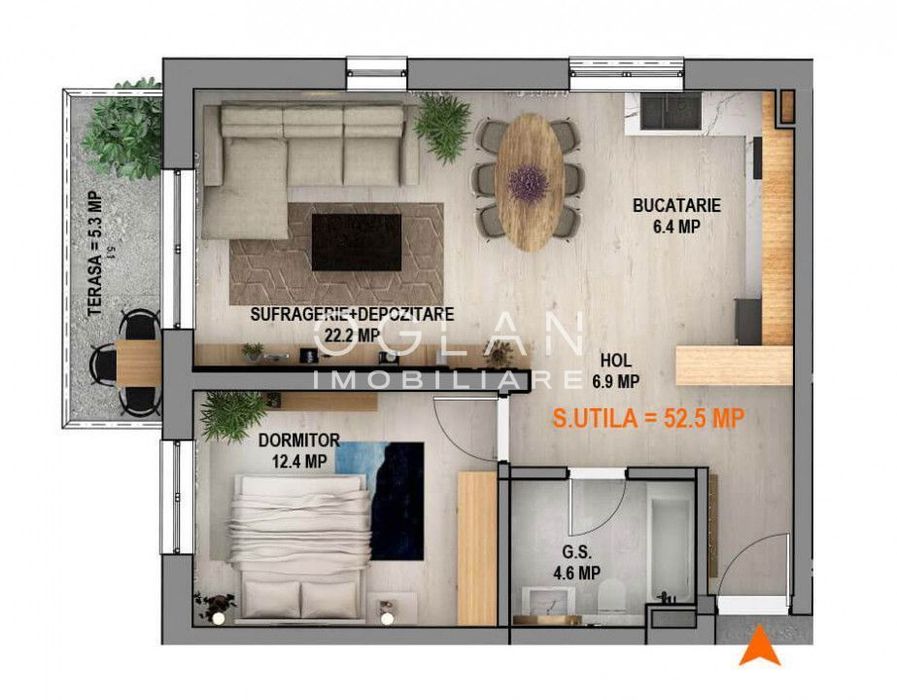 Apartament 2 cam cu parcare subterana, bloc cu lift,  Calea Surii Mici
