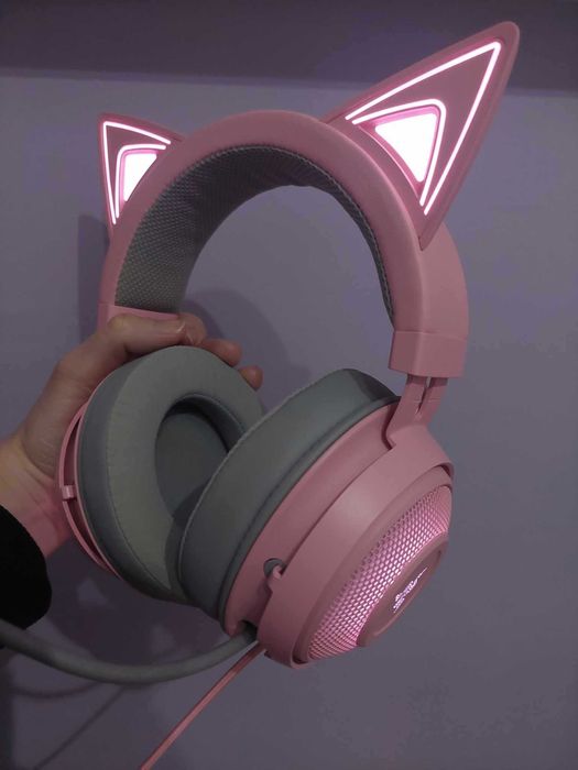 Геймърски слушалки RAZER KRAKEN QUARTZ Kitty edition