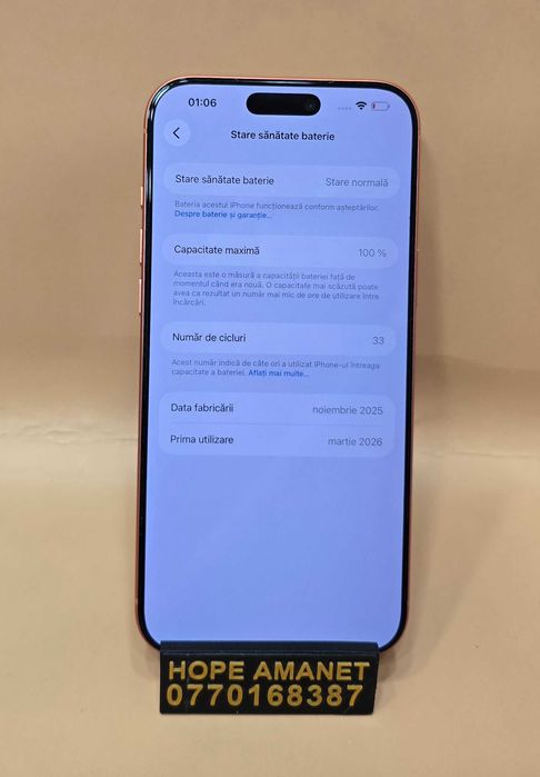 Hope Amanet P4 iPhone 17 PRO MAX / 512GB Baterie 100% 33 cicluri / ORANGE