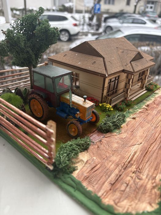 Dioramă rustică cu tractor Utb 650