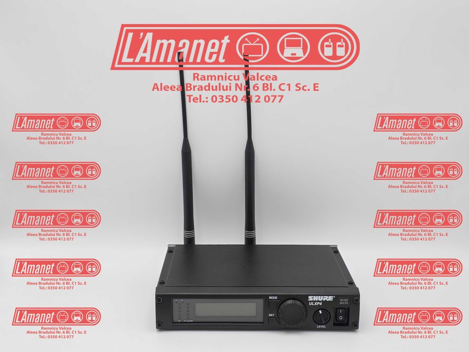 Shure ULXP4 Receiver + Body Pack Sure ULX1-R4 + 2 Shure WL 185 Mic