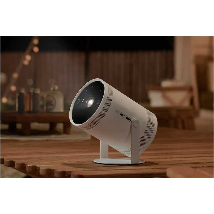 Videoproiector portabil Samsung The Freestyle Gen2, Full HD 1920 x 1080, Wireless, Bluetooth 5.2 (Alb) + Ecran proiectie