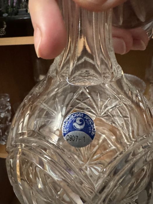 Хрусталь набор графин и 6 фужеров