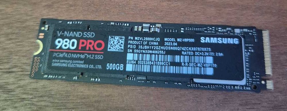 SSD Samsung 980 PRO 500GB, M.2 NVMe PCIe 4.0