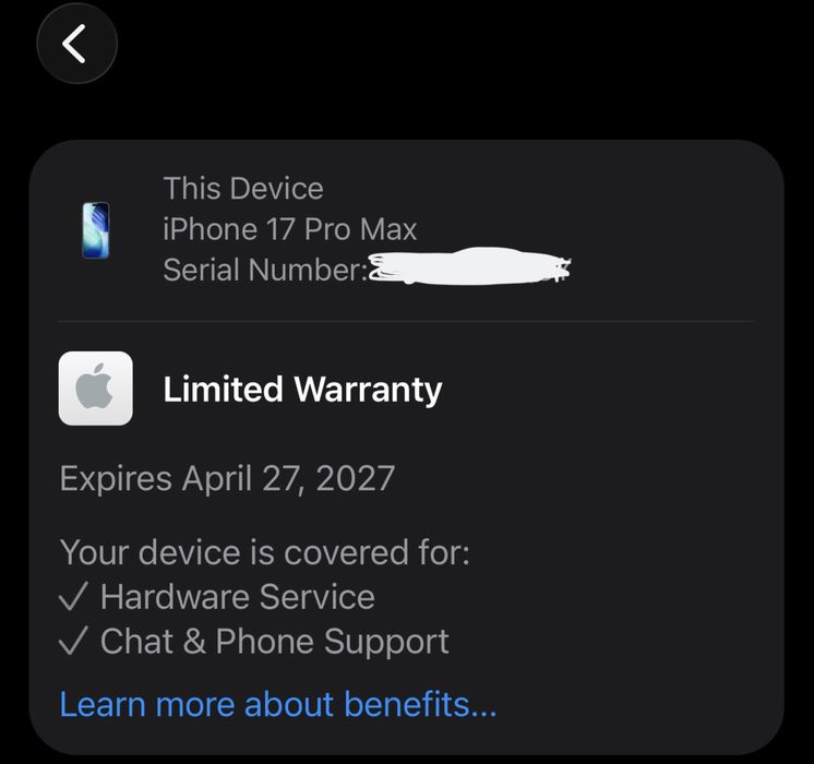 iPhone 17 pro max 256gb, 100% battery, esim