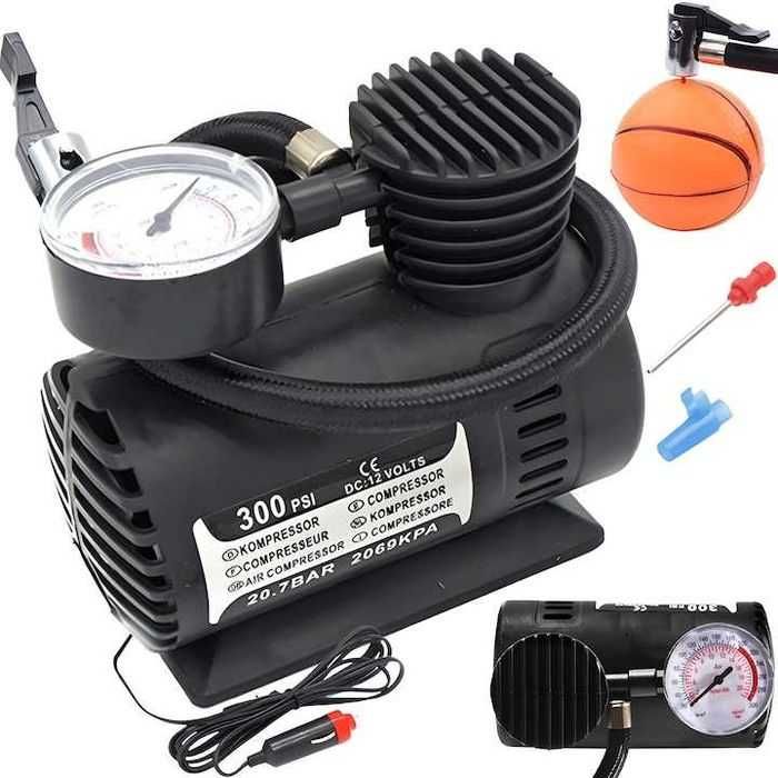 Compresor auto universal, 12V, 300PSI;20,7BAR,cu manometru,nou