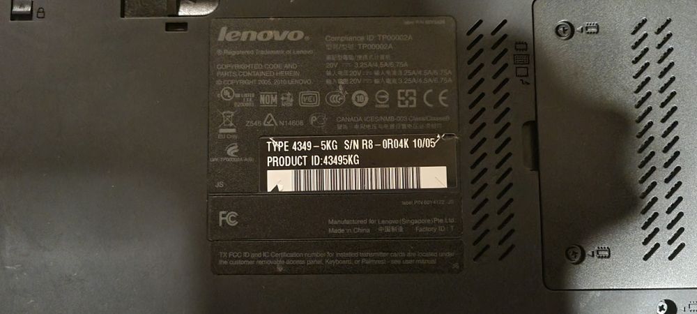 Lenovo TP00002A от серията ThinkPad T510