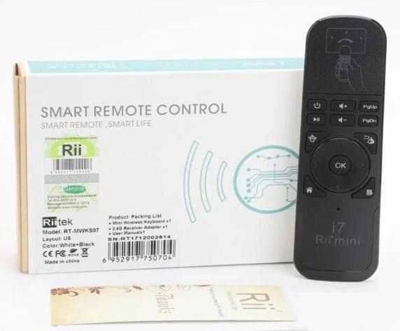RiiI7 FlyAirMouse SmartTV ВъздушнаМишка Жироскоп TVBox PC MAC PS3 XBOX