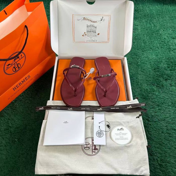Hermes Miss Sandal Burgundy