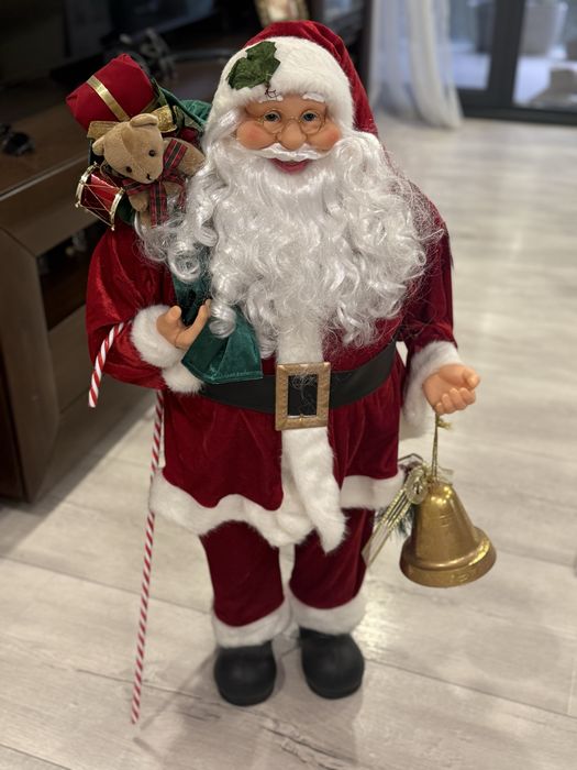 Moș Crăciun decorativ 90 cm – NOU, cu etichetă, Carrefour