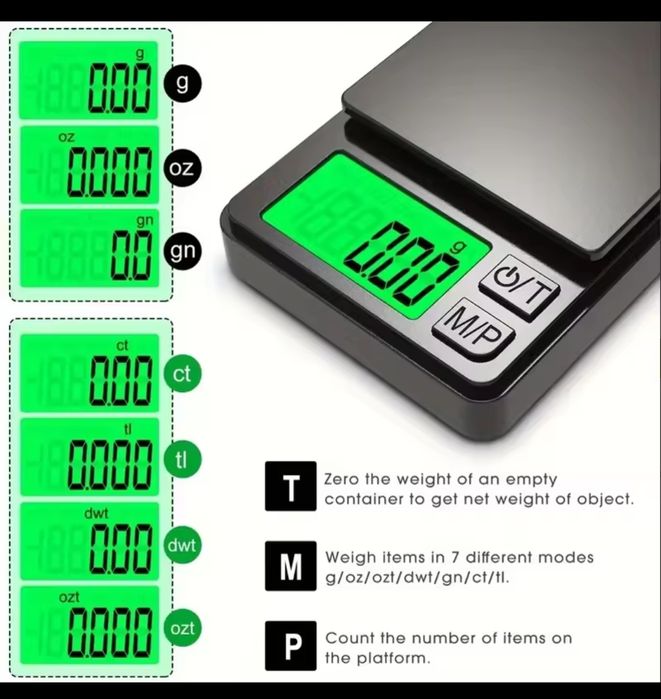 Прецизна Джобна мини Везна от 0,01гр до 1 кг /за грамове , унции, бижу