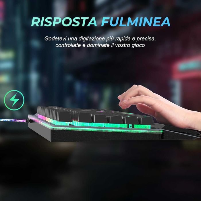 Геймърска клавиатура RaceGT QWERTY, италианска подредба, 104 клавиша