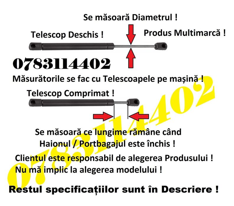 Arcuri Multimarcă Pt Compresie Telescop și Deschidere Portbagaj–Haion