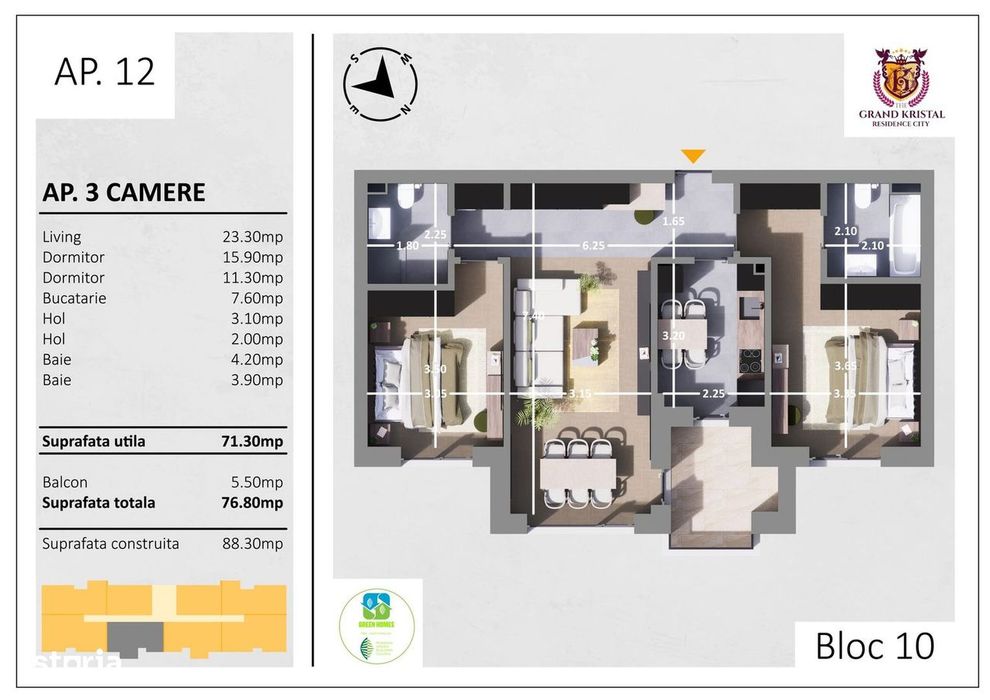 Confort premium – Apartament cu 3 camere, Bd. Metalurgiei, Comision 0%