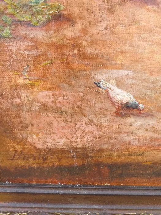 Alfred Bastien,tablou, ulei pe panza,63.5x53.35 cm,semnt, 1900, Belgia