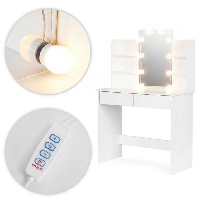 Козметична тоалетка с огледало и LED осветление,ModernHome,90x40x135см