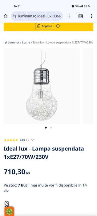 Lustre moderne suspendate