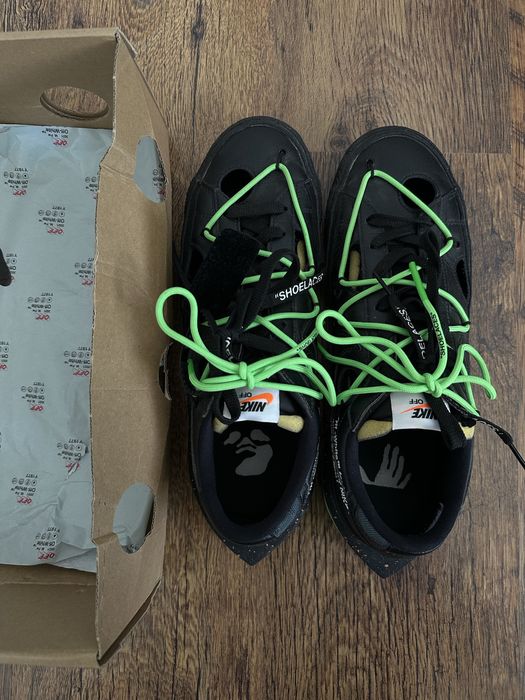 Nike Blazer Low Off-White Black Electro Green Оригинални! DH7863-001