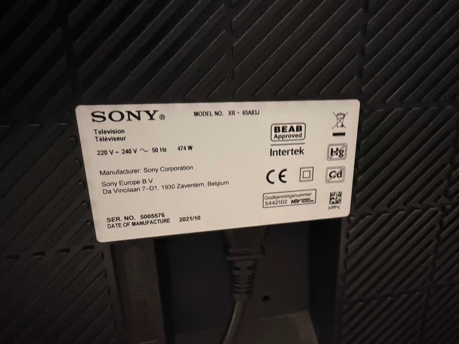 Телевизор OLED - Sony 65A83J, 65", 120Hz Smart Google TV, 4K Ultra HD
