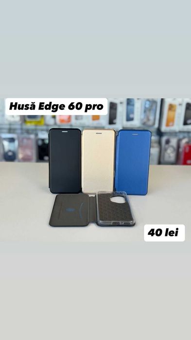 Husă tip carte , folie, cablu, încărcător  Motorola Edge 60 Pro