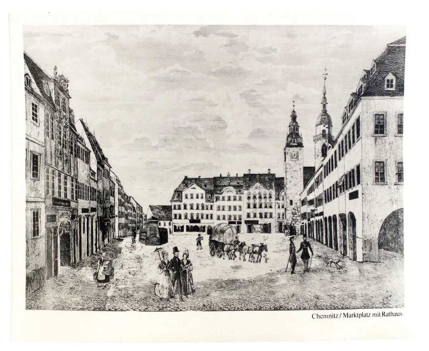 Историческият градски пейзаж на ГДР фото платно 34 х 26,5 см