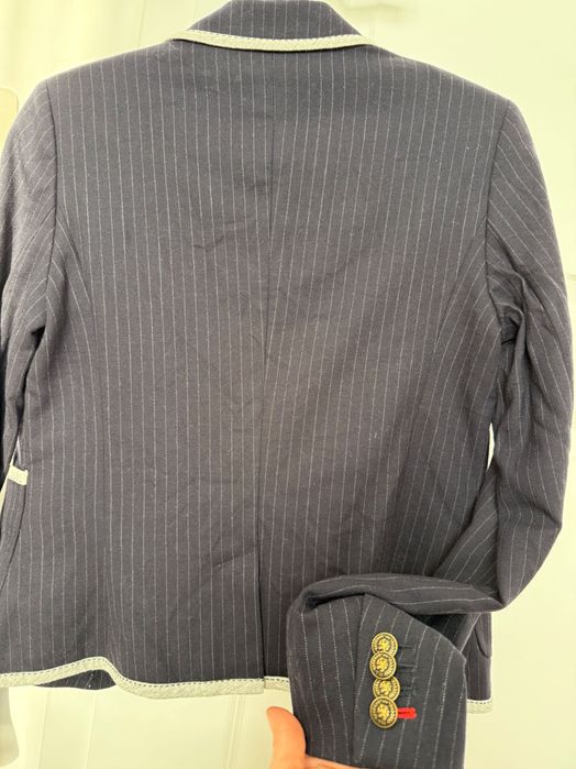 Sacou Tommy Hilfiger dama albastru inchis cu dungi,marime 6 S original