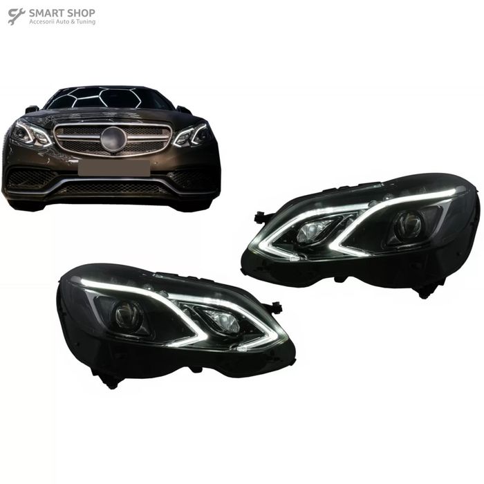 Faruri LED Mercedes E-Class W212 Facelift (2013-2016) cu Xenon