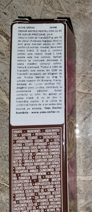 Crema anti rid anti cearcăne yves rocher ideal cadou