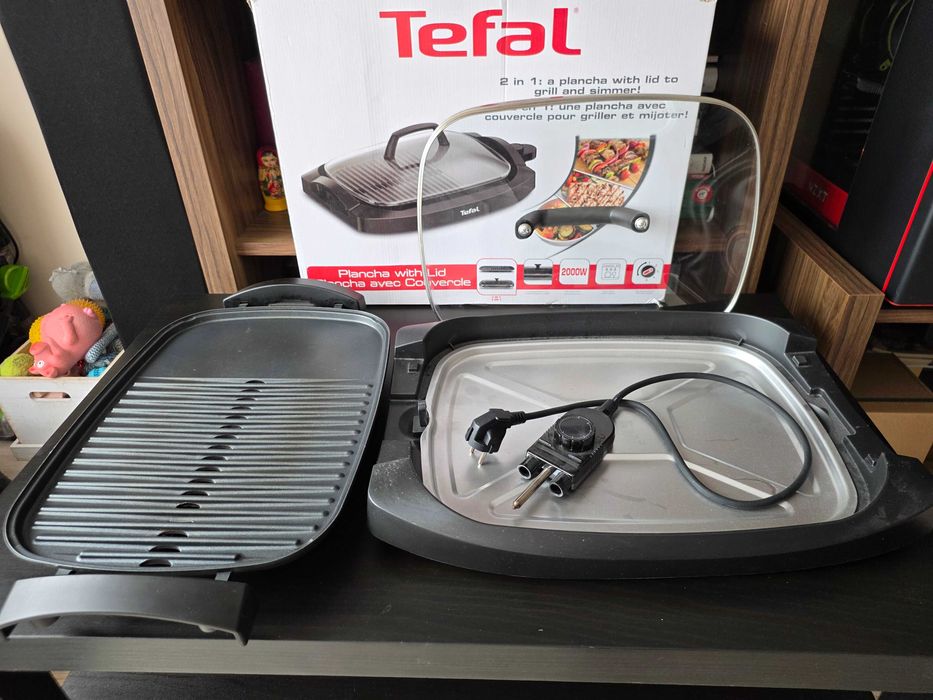 Скара Tefal с комбинирана плоча и капак