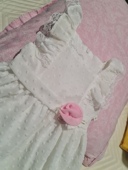 Официална бяла рокля 80 - 86 р-р