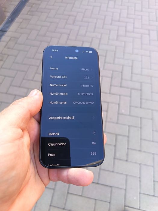 Iphone 15, 128GB NEGRU
