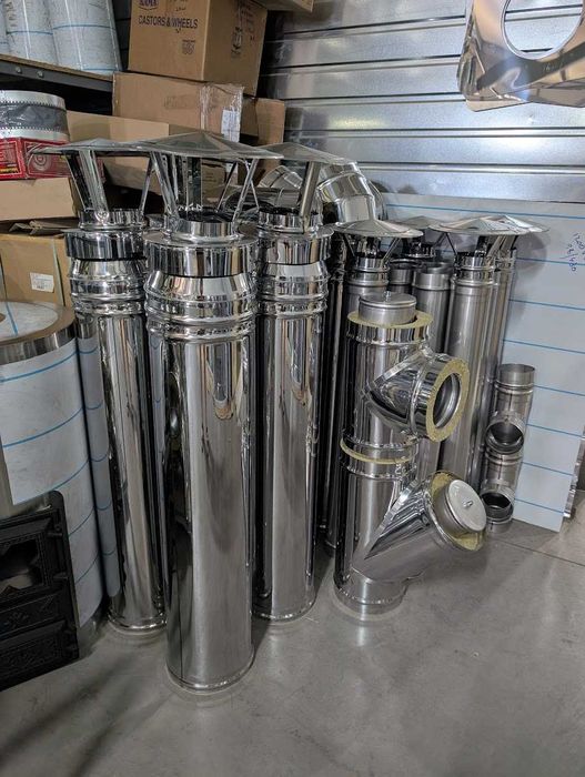 Cos de fum cu prete dublu izolat. Horn izolat. Burlane si accesorii. Diverse diametre