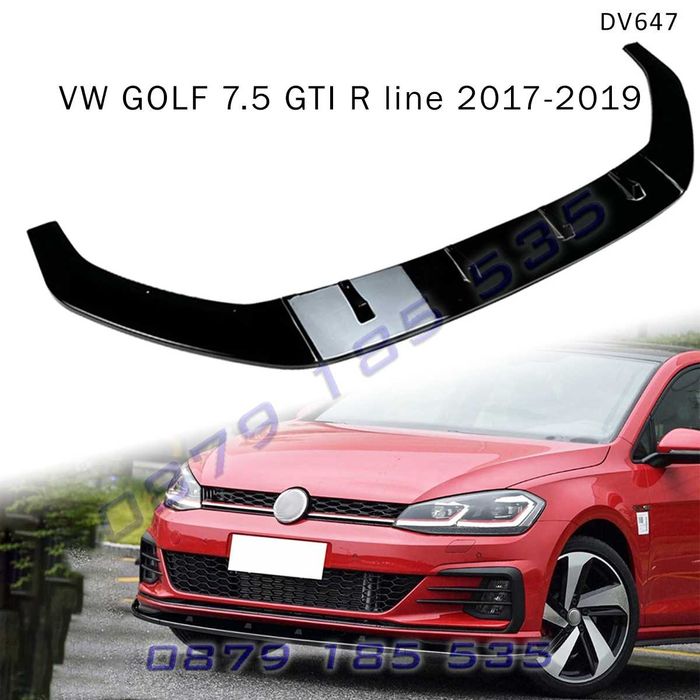 Черен лип спойлер предна броня GOLF 7.5 GTI R Line нож голф 7.5 тунинг