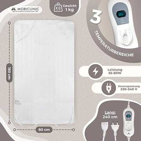 Mobiclinic® Подгряваща електрическоа подложка 150 x 80 см.