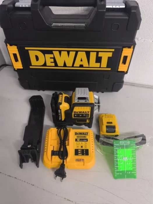 Nivela laser dewalt 2Acumulatori 12V si 2Ah unghi 360• linii verzi