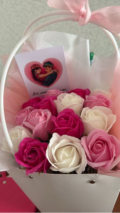 Букеты из мыльных роз